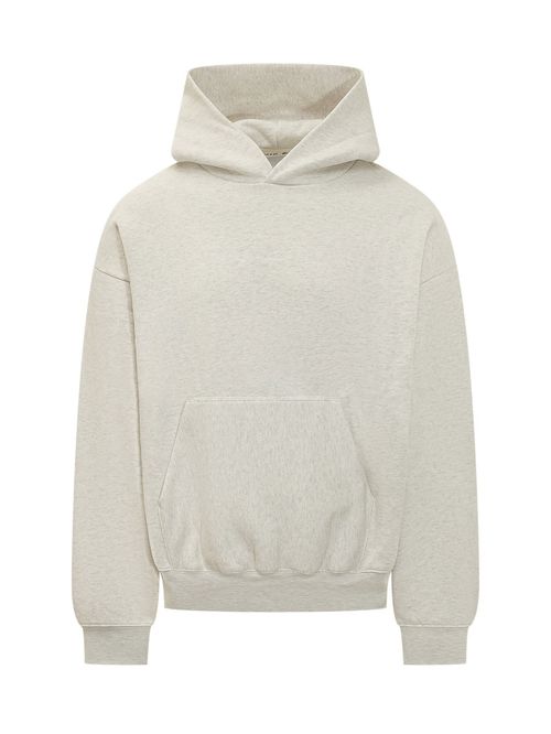 Beige Solid Hood Sweatshirt