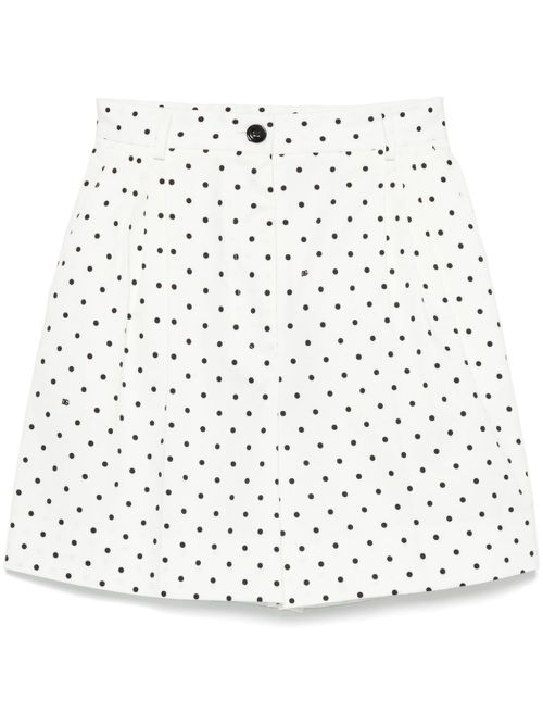 Polka-dot shorts - White