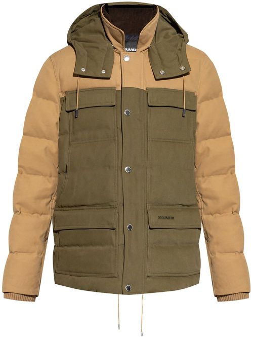 Hooded down jacket - 726 GREEN