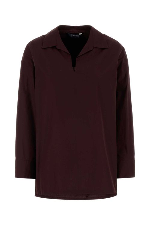 Cotton Polo Sweater — Burgundy