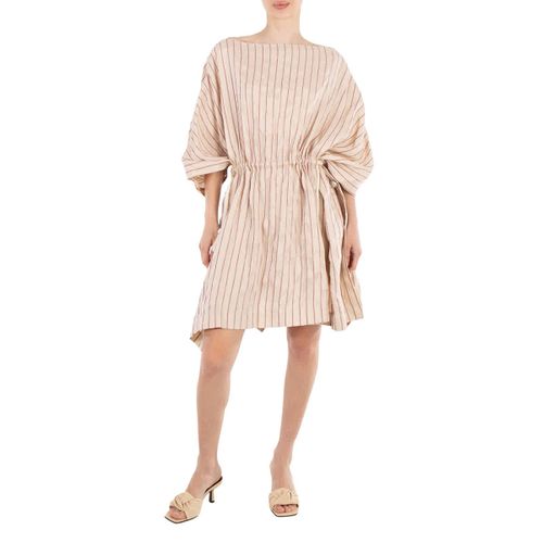 Ladies Striped Linen Boatneck Tunic Dress