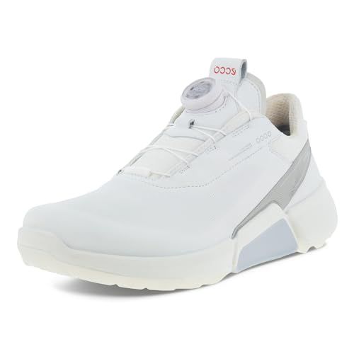 ECCO Women's Biom Hybrid 4 BOA Gore-TEX Waterproof Golf Shoe, White/Silver Grey, 9-9.5