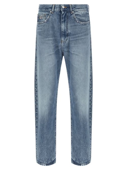 Cotton Straight-Leg Jeans — Blue