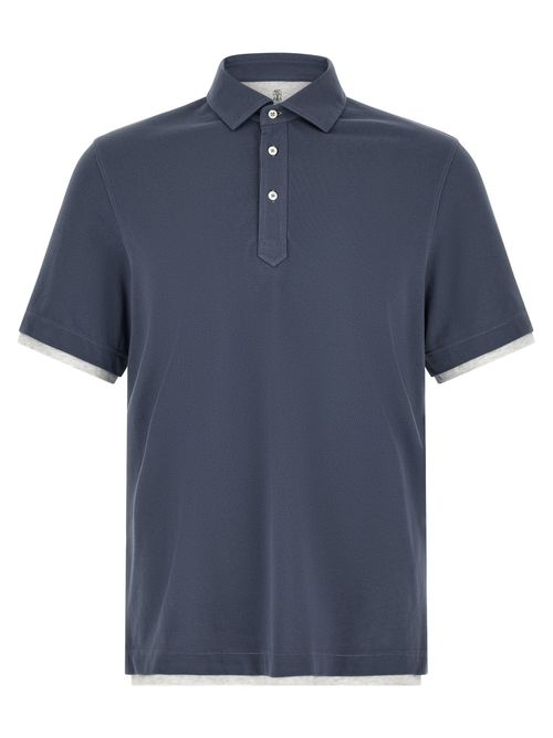 Cotton Piquet Polo Shirt — Blue