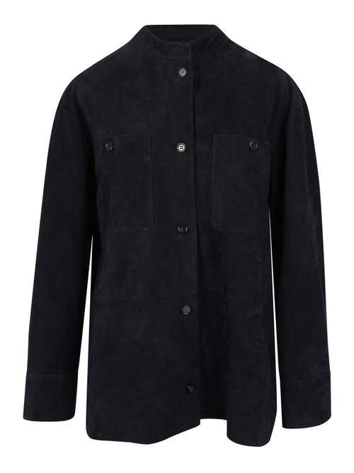 Suede jacket with stitching
