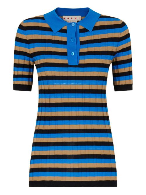 Striped polo top - Blue