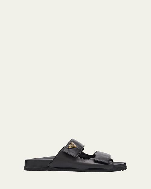Leather Double-Grip Slide Sandals