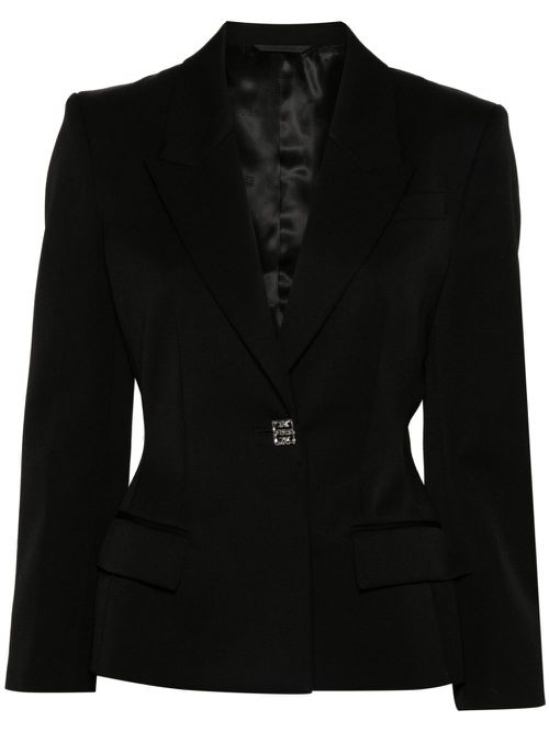 4G Liquid-button wool blazer - Black