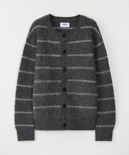 Brushed Stripe Round Cardigan