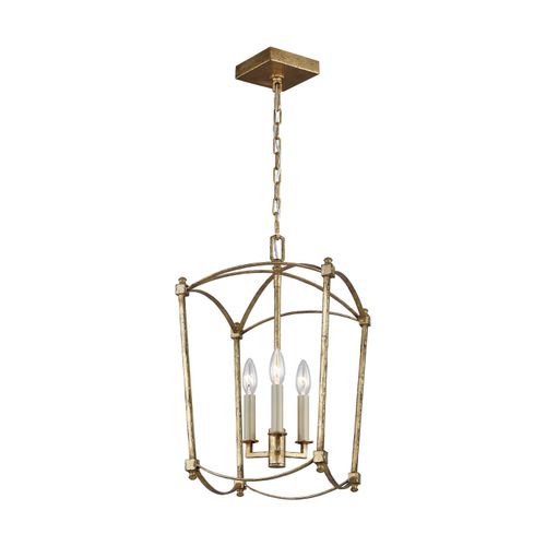 Visual Comfort Studio Thayer 3-Light Chandelier in Antique Gild by Sean Lavin