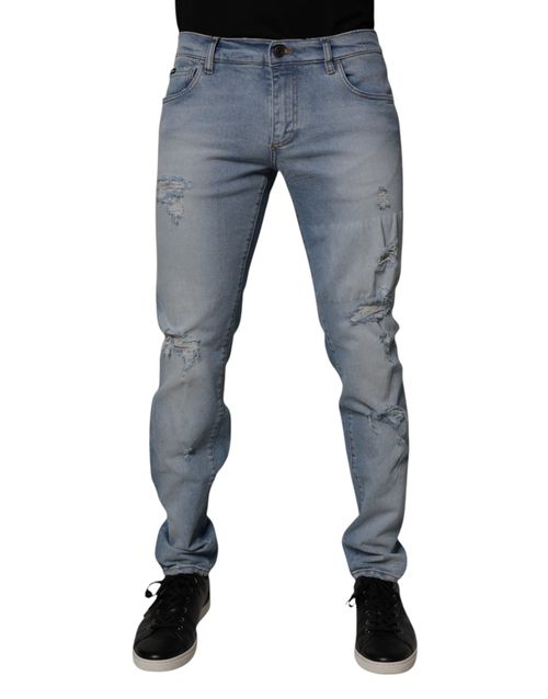Tattered Denim Jeans — Blue