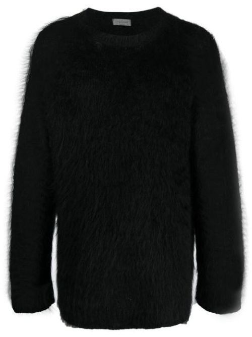 Furry-knit design jumper