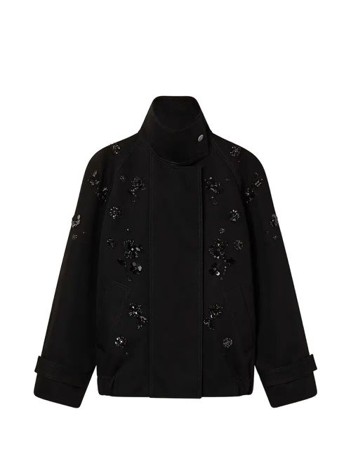 `Journey` Oversize Short Trench Coat With Embroidery