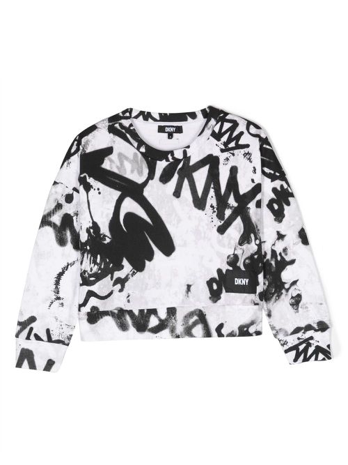 Graffiti-print cotton sweatshirt - White