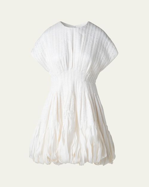 Akris | Textured Silk Bubble-Hem Mini Dress