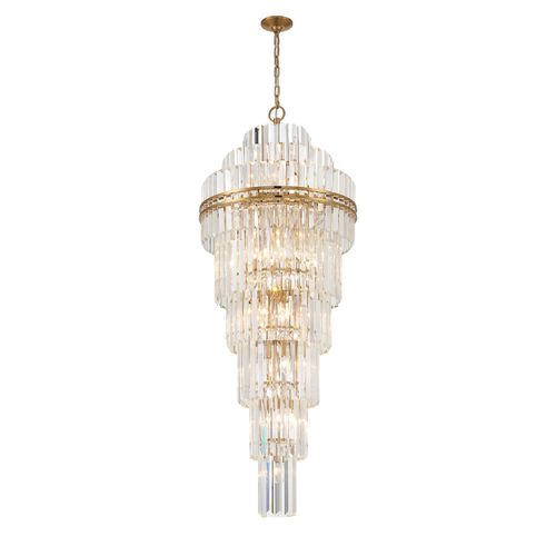 Aged Brass 31 Light Chandelier from the Hayes Collection