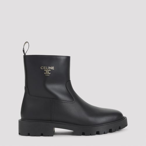 Zipped 35 Boots Black Calf Leather Rubber - Women