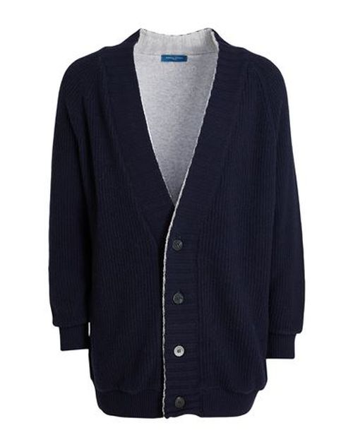 Man Cardigan Navy Size L Wool, Cashmere