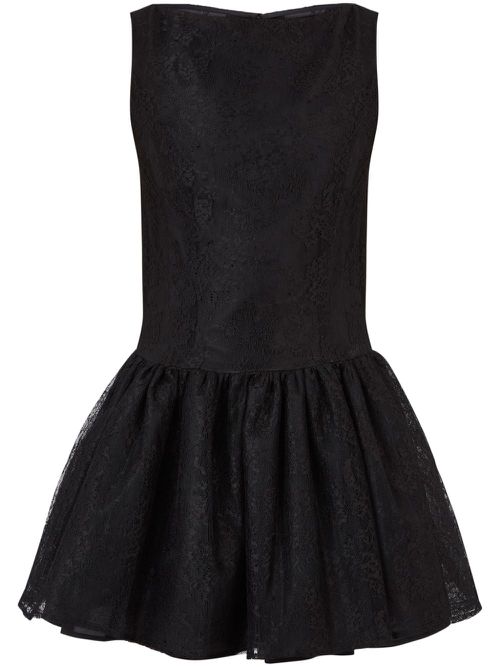 Peplum-hem mini dress - Black