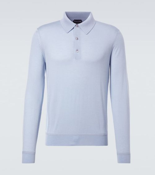 Cashmere and silk polo sweater
