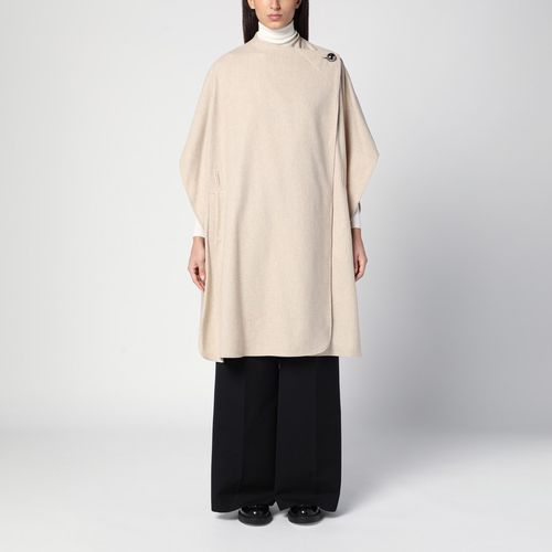 Beige wool-blend cape