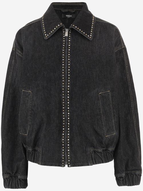 Studded Denim Jacket — Black