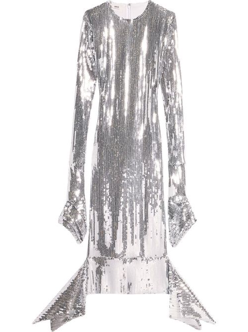 Ami | sequin-embellished midi dress - Silver | Realry