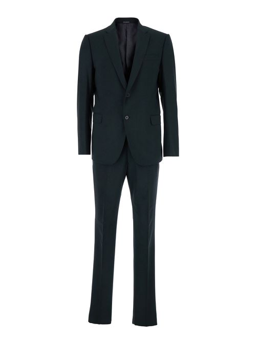 Grey Single-breasted Suit With Notched Revers In Wool Blend Man