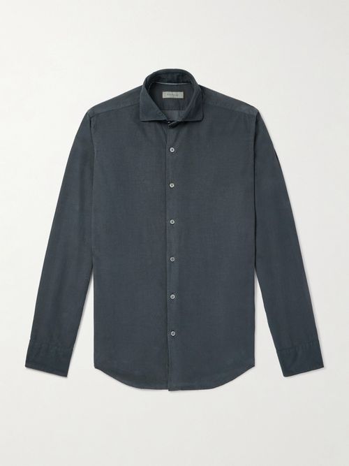 Men - Slim-Fit Garment-Dyed Cotton-Corduroy Shirt