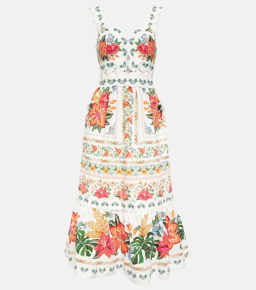 Farm Rio | Farm Rio Floral scalloped cotton midi dress | Realry Farm Rio | Farm Rio Floral scalloped cotton midi dress | Realry