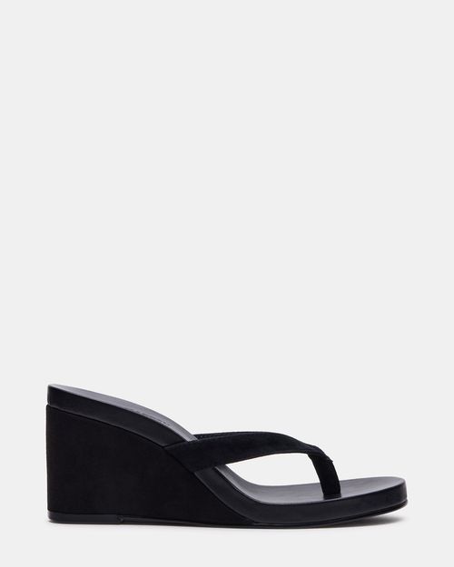 Steve Madden Women's Playing Thong Sandals - Black Suede