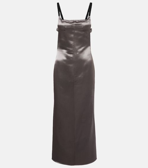 Open-back satin midi dress