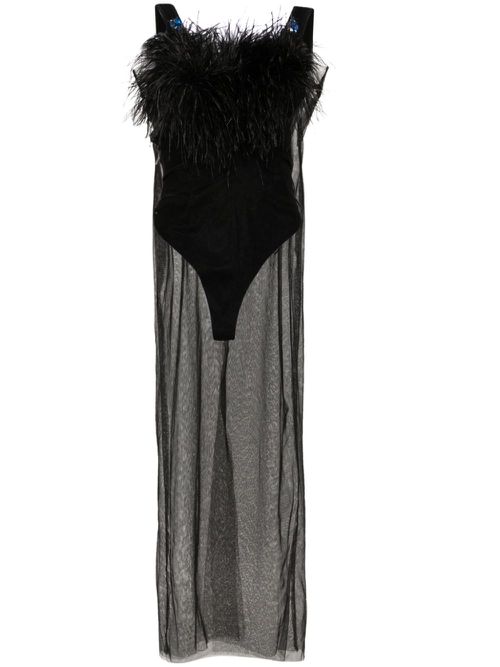 Crystal-embellished maxidress - Black