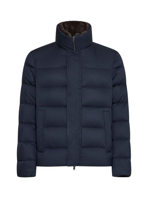 Goose Down-Padded Down Jacket — Navy