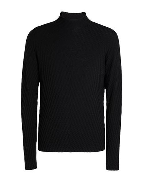 Man Turtleneck Black Size 40 Virgin Wool, Polyester