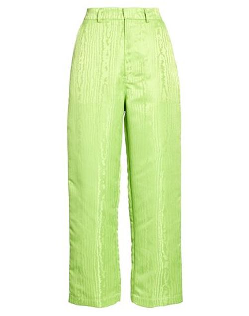 Woman Pants Lime green Size M Polyester