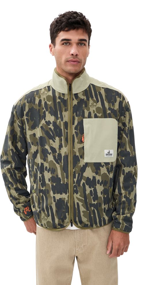 Tour Divot Camo Sherpa Jacket Bark Camo