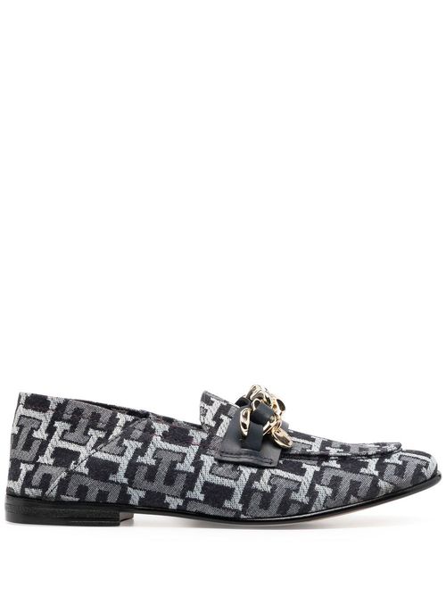 Logo-jacquard loafers - Blue