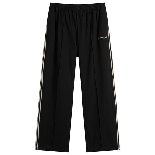 Men's Wide Fit Poly Track Pants Black