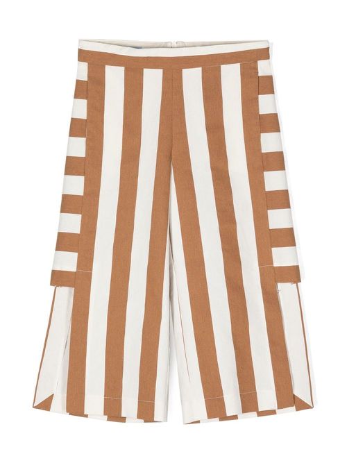 Striped wide-leg trousers - Brown