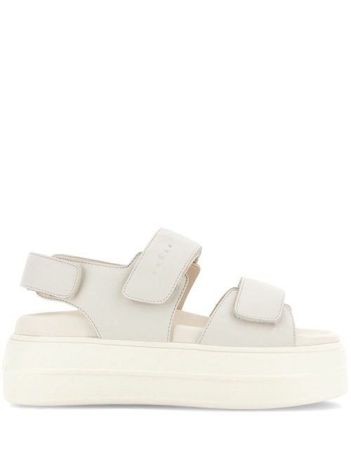 Straped leather sandals - Neutrals