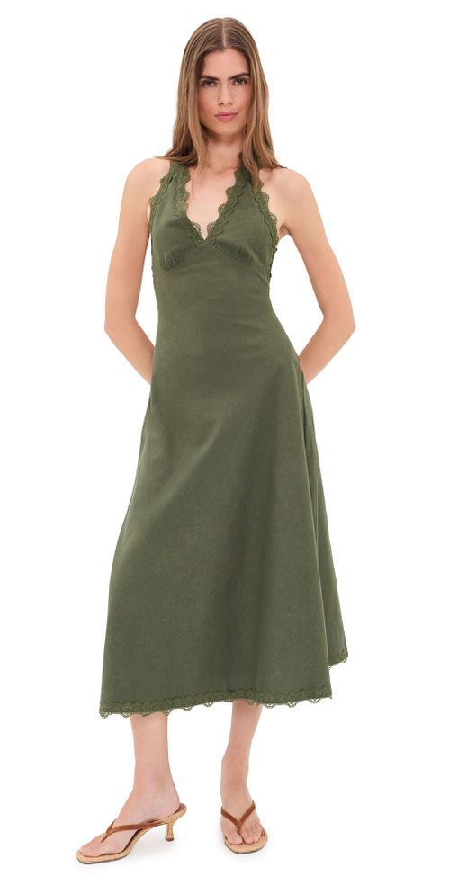 Stars Align Midi Dress Khaki