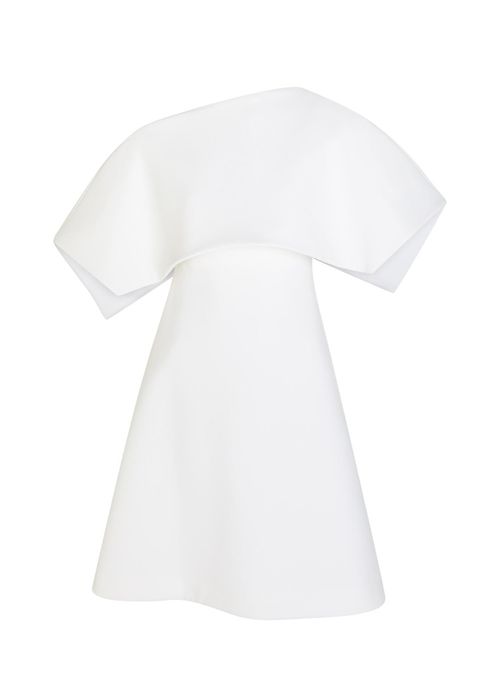 Cape-effect Crepe Mini Dress