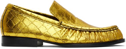Dries Van Noten Gold Metallic Loafers