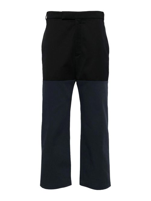 Unconstructed combo straight-leg trousers