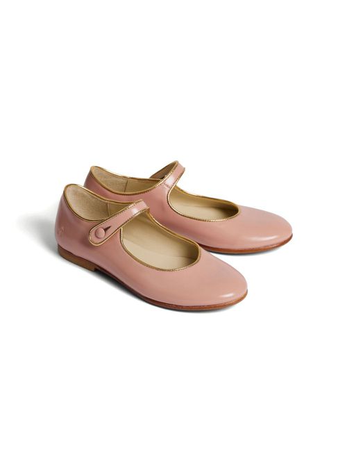 Ella contrasting-trim leather ballerinas - Pink