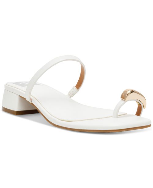 Women's Narra Toe-Ring Block-Heel Dress Sandals - White
