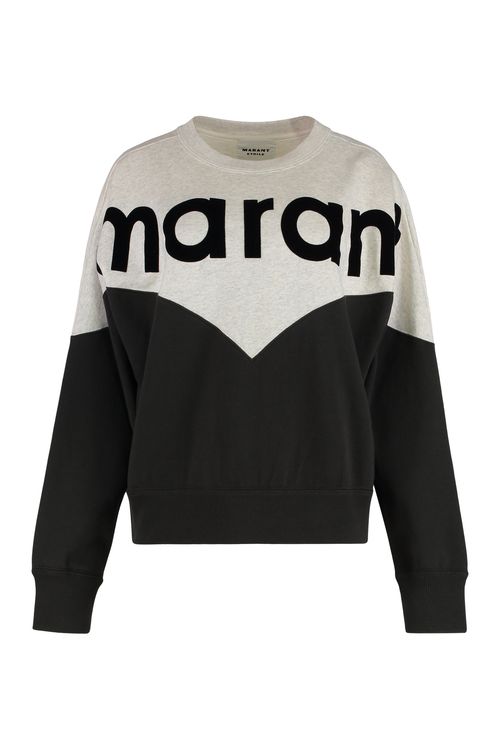 Logo Intarsia Velvet Crew-Neck Sweatshirt