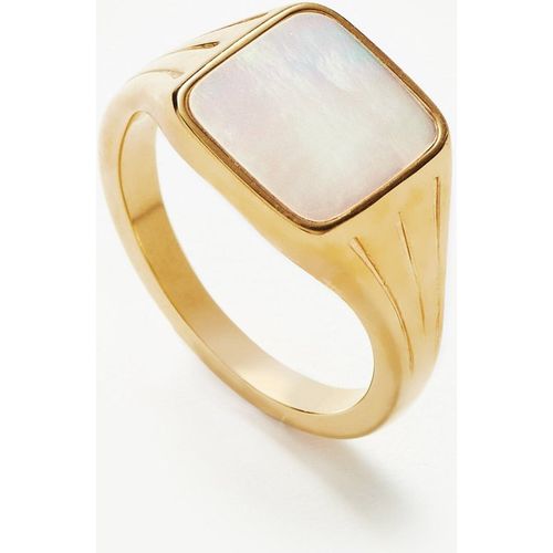 Lucy Williams Square Signet Ring | Gold Plated/Mother of Pear