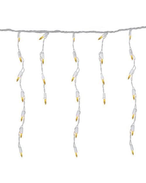 Dnu Unprofitable Northlight 100 Count Opaque Gold Mini Icicle Christmas Lights - 3.5Ft White Wire